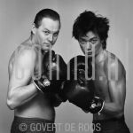 Bram Vermeulen en Eddy B. Wahr at studio in Amsterdam

[keywords]portret, Posed, boxing[/keywords]
